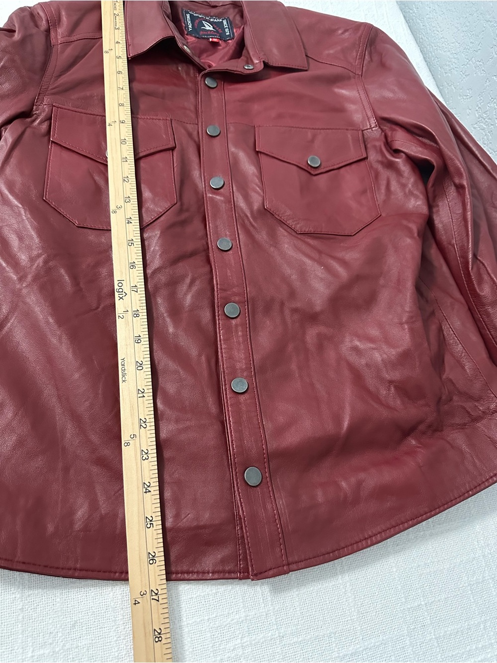 Giorgio Di Mare Tahoe Leather Jacket Burgundy Sz M Yachting Sailing Trucker Moto - Picture 10 of 11